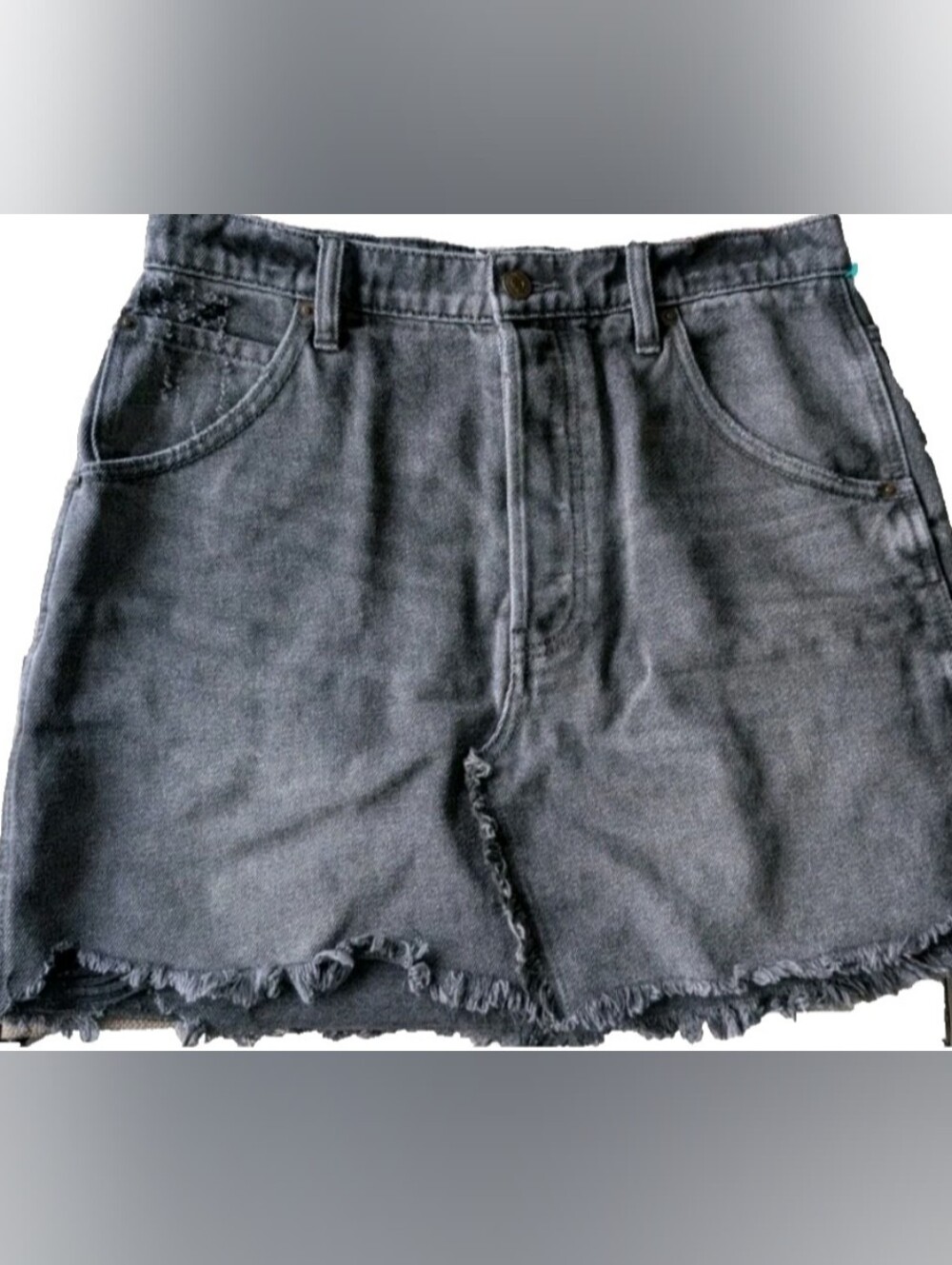 Free People We The Free DistressedCutoff Denim Mini Skirt Faded Black SZ 30 US 4